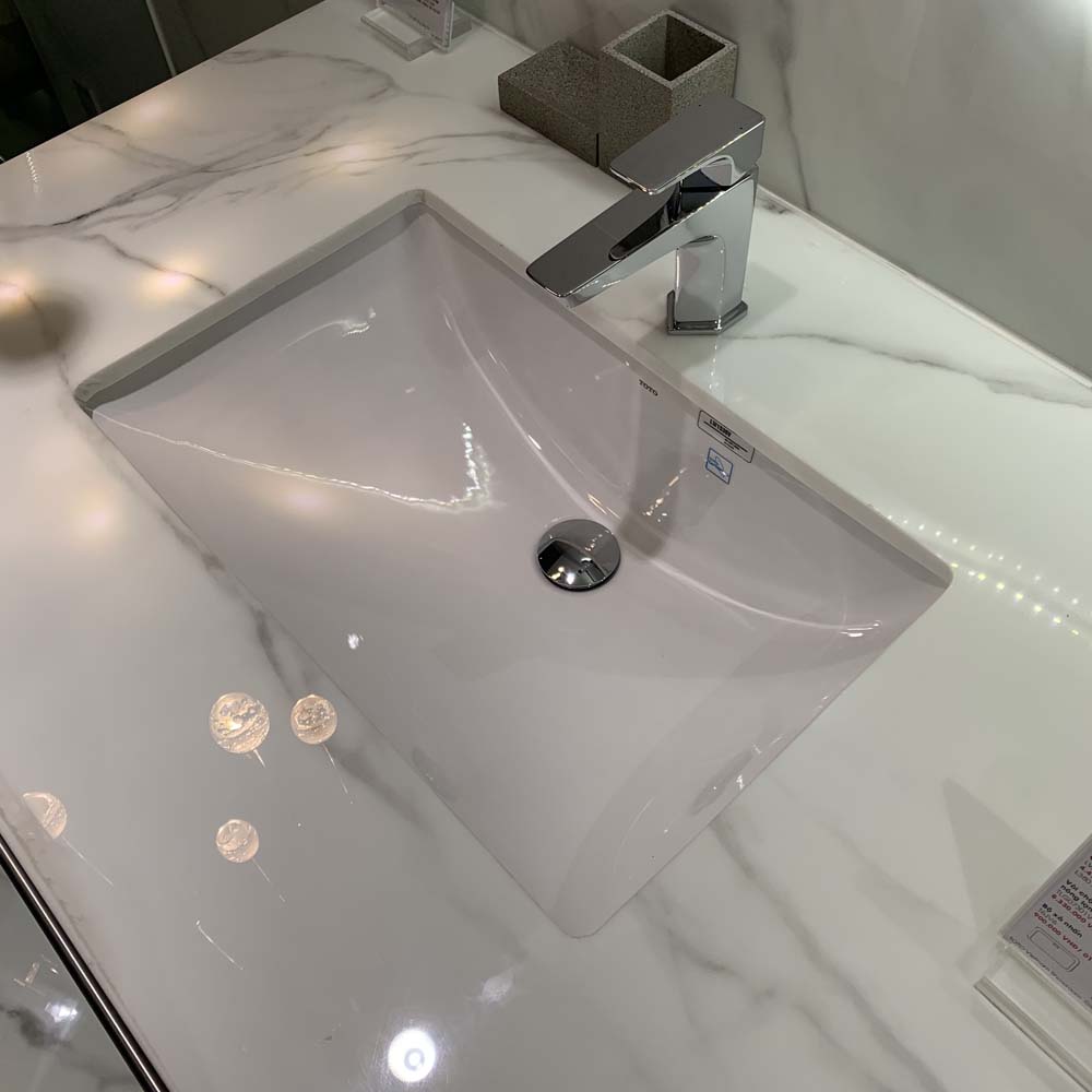 Chậu rửa mặt lavabo âm bàn TOTO LW1535V#XW TL516GV kèm giá đỡ