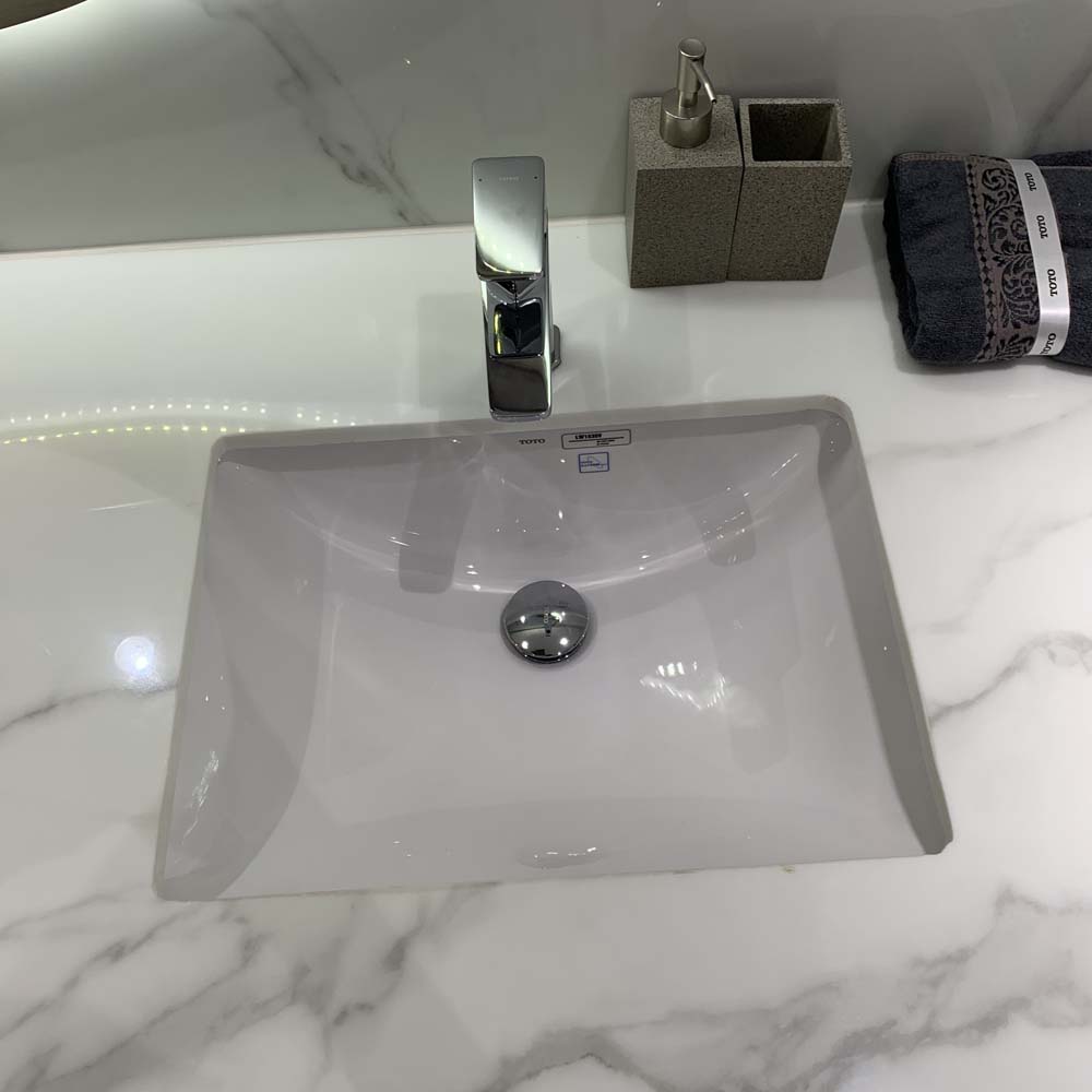 Chậu rửa mặt lavabo âm bàn TOTO LW1536V#XW TL516GV kèm giá đỡ