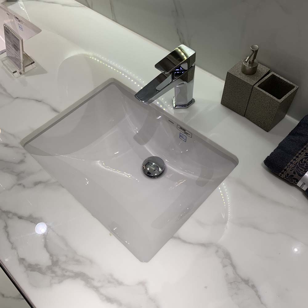 Chậu rửa mặt lavabo âm bàn TOTO LW1536V#XW TL516GV kèm giá đỡ