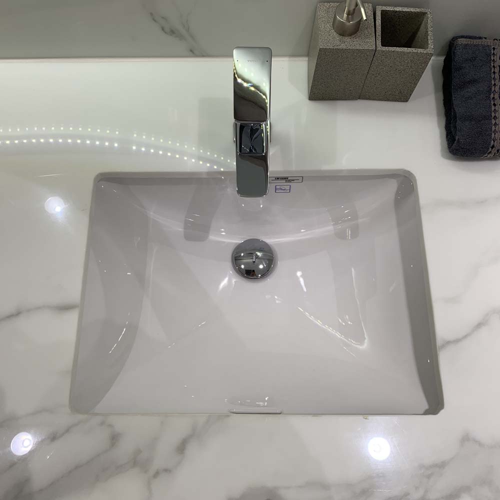 Chậu rửa mặt lavabo âm bàn TOTO LW1536V#XW TL516GV kèm giá đỡ