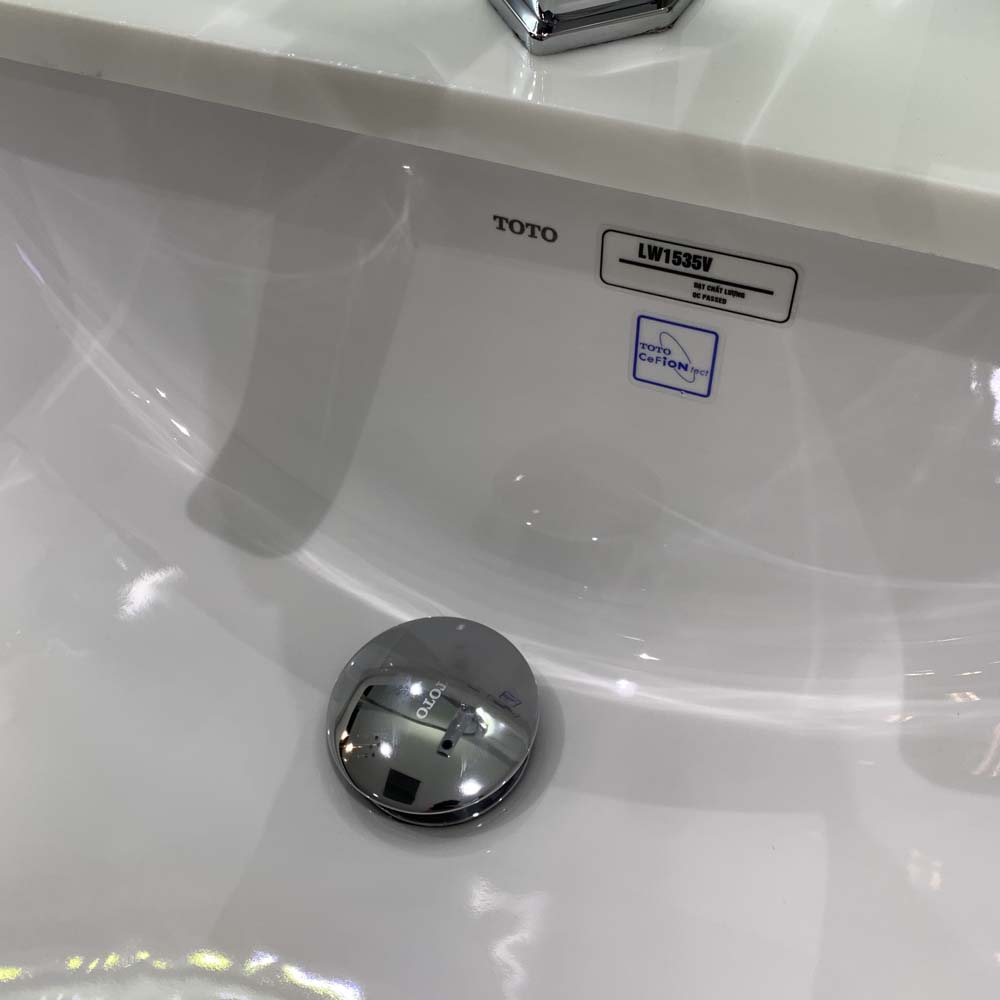 Chậu rửa mặt lavabo âm bàn TOTO LW1536V#XW TL516GV kèm giá đỡ