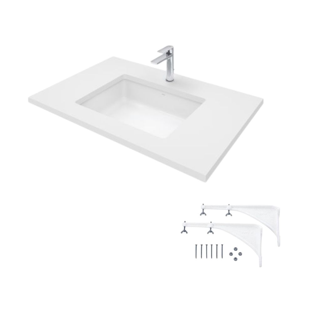 Chậu lavabo âm bàn TOTO LW1556A#XW/TL516GV kèm giá đỡ