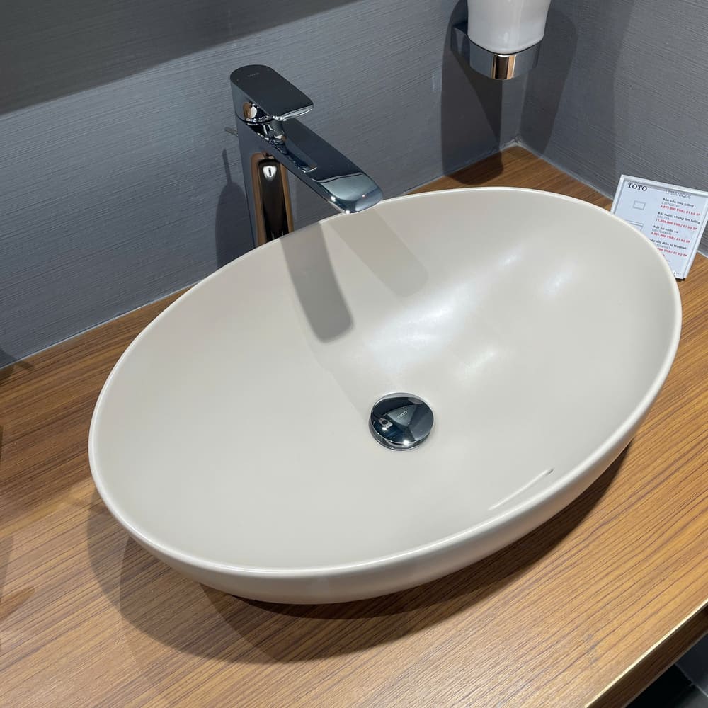 Chậu rửa lavabo đặt bàn TOTO LT1705#MBE (LT1705MBE) màu be mờ