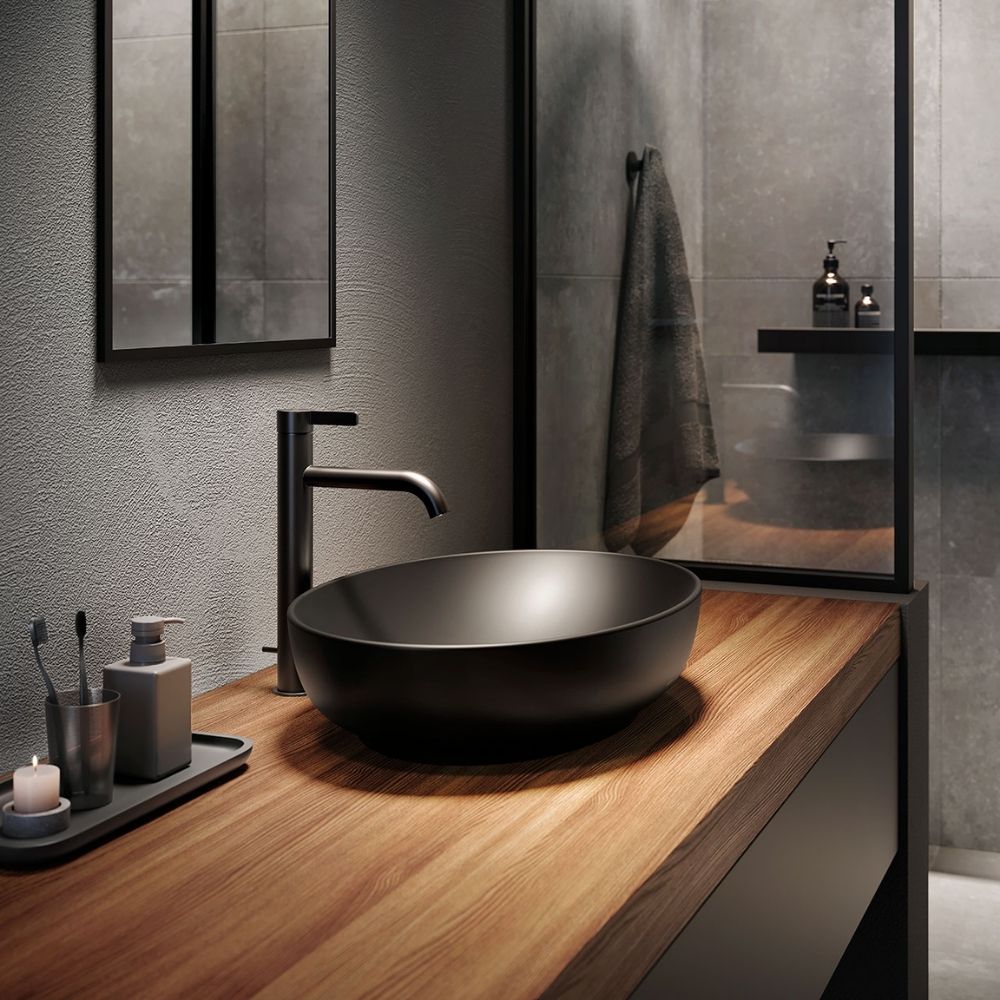 Chậu rửa lavabo đặt bàn TOTO LT1705#MBL (LT1705MBL) màu đen mờ