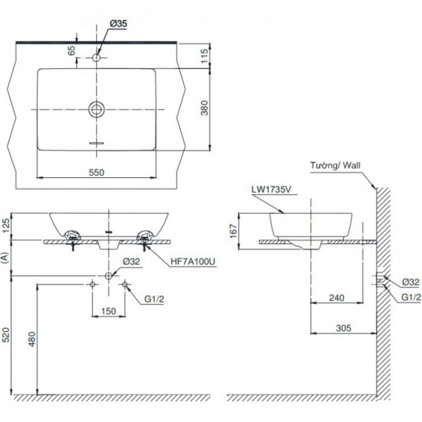 Chậu rửa lavabo đặt bàn TOTO LT1735#MBE (LT1735MBE) màu be mờ