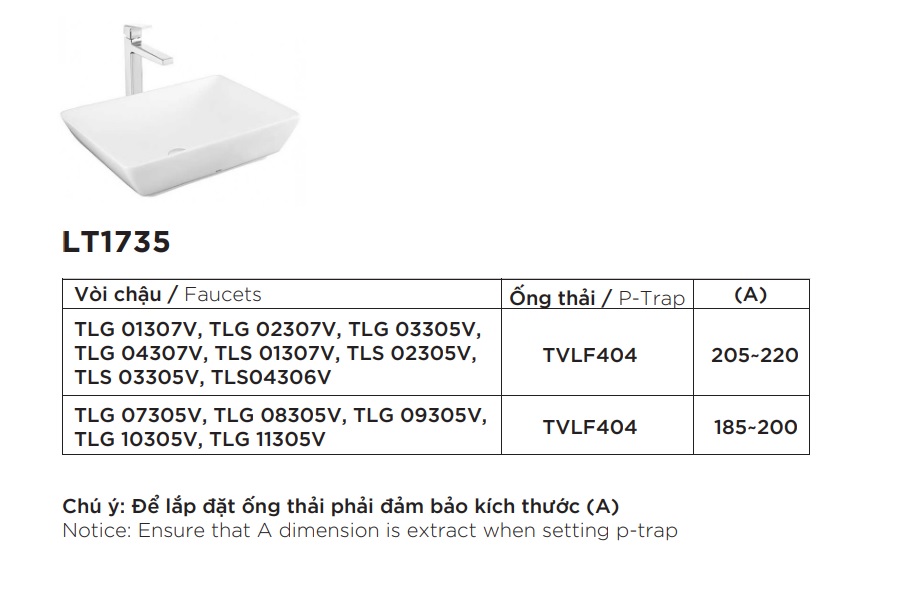 Chậu rửa lavabo đặt bàn TOTO LT1735#XW (LT1735XW) màu trắng bóng