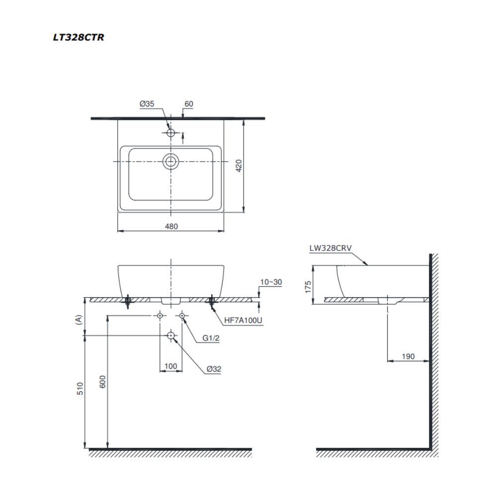 Chậu rửa lavabo đặt bàn TOTO LT328CTR