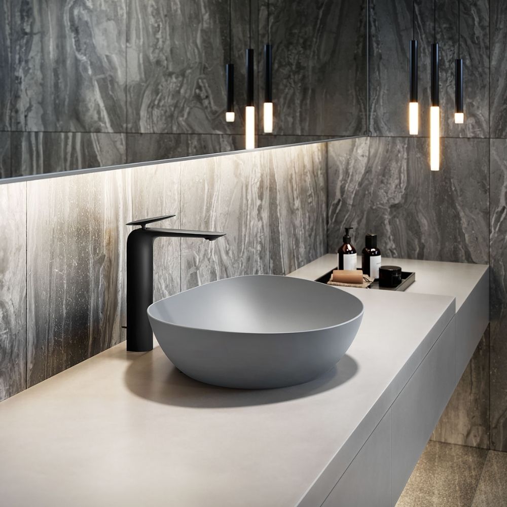 Chậu lavabo đặt bàn TOTO LT4704G17#MGR (LT4704G17MGR) xám mờ vành mỏng Linear Ceram