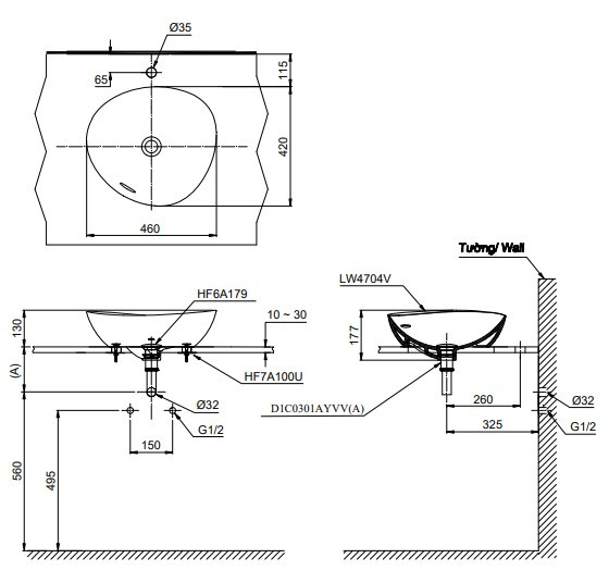 Chậu lavabo đặt bàn TOTO LT4704G17#MGR (LT4704G17MGR) xám mờ vành mỏng Linear Ceram