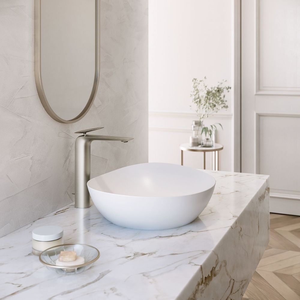 Chậu lavabo đặt bàn TOTO LT4704G17#MW (LT4704G17MW) trắng mờ vành mỏng Linear Ceram