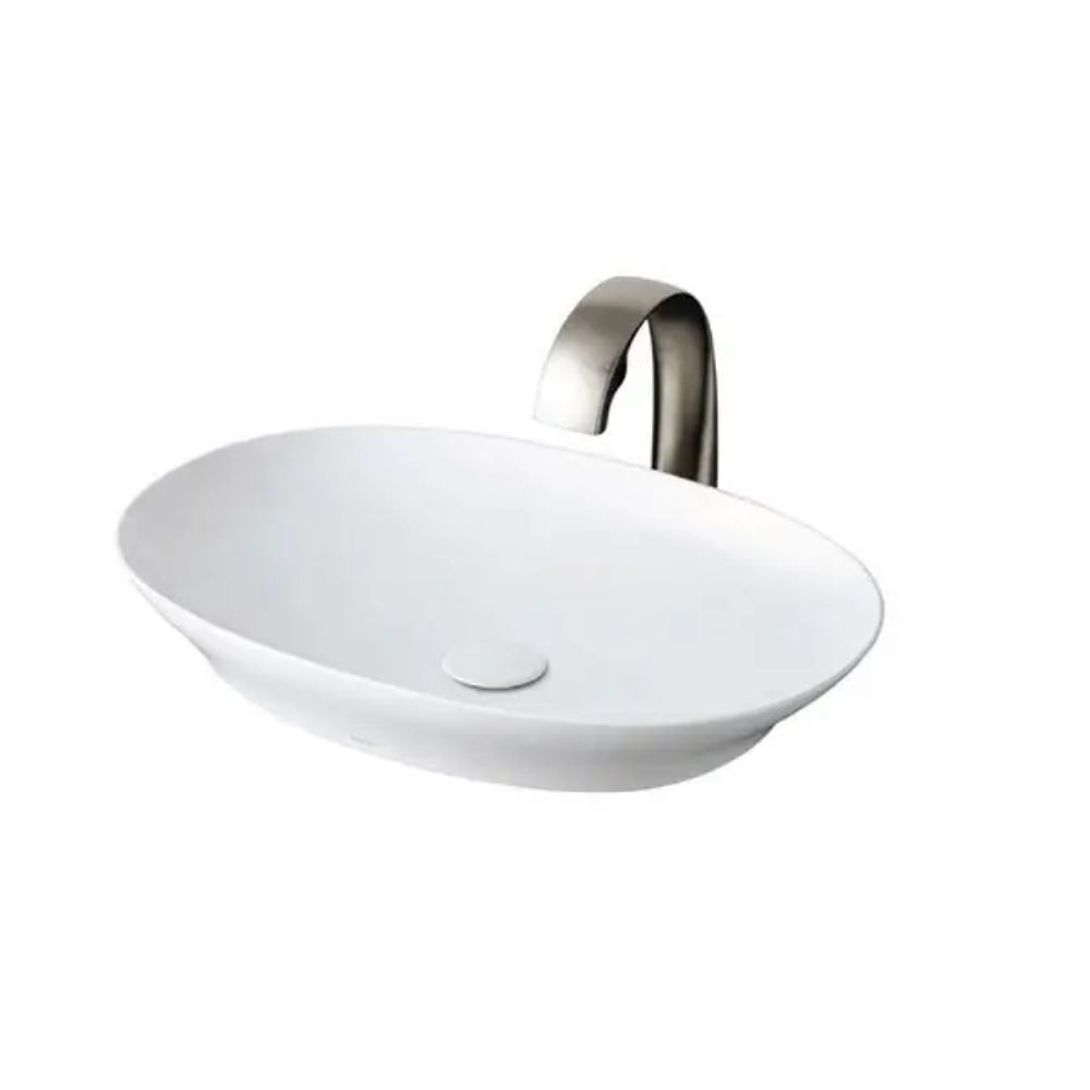 Chậu lavabo đặt bàn TOTO LT4706#XW (LT4706XW) trắng bóng vành mỏng Linear Ceram