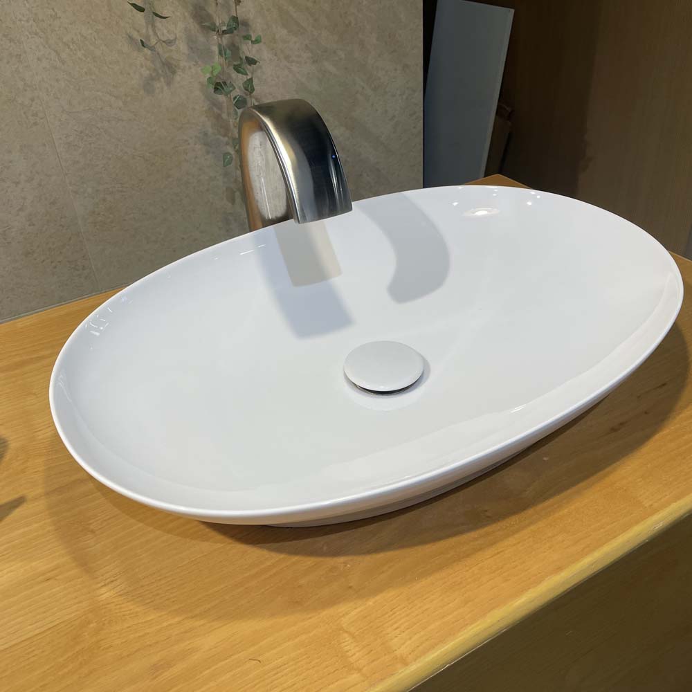 Chậu lavabo đặt bàn TOTO LT4706#XW (LT4706XW) trắng bóng vành mỏng Linear Ceram