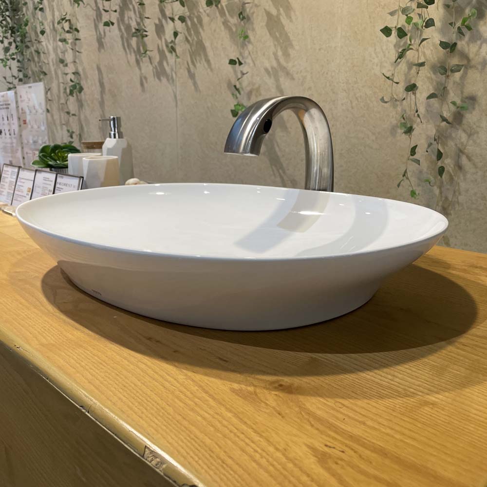 Chậu lavabo đặt bàn TOTO LT4706#XW (LT4706XW) trắng bóng vành mỏng Linear Ceram