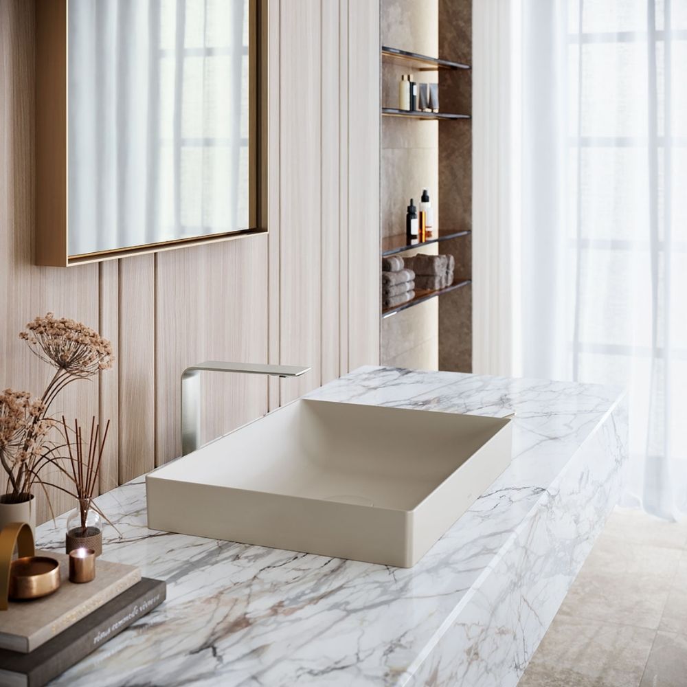 Chậu lavabo đặt bàn TOTO LT4715G17#MBE (LT4715G17MBE) be mờ vành mỏng Linear Ceram