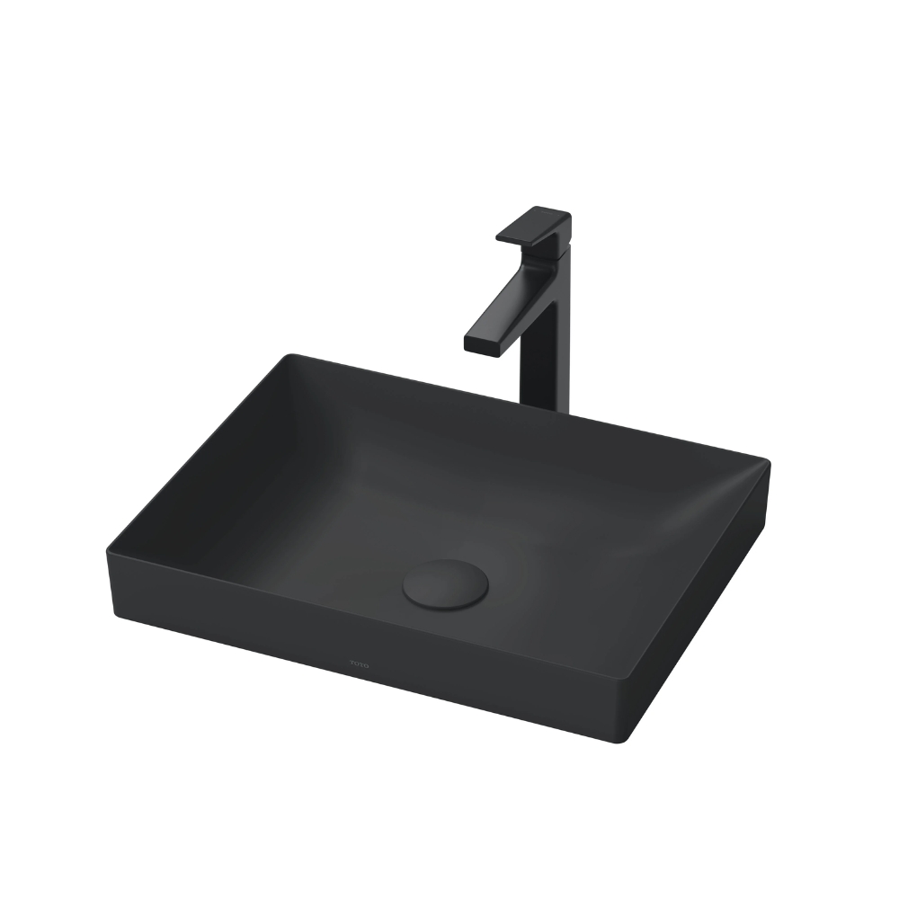 Chậu lavabo đặt bàn TOTO LT4715G17#MBL (LT4715G17MBL) đen mờ vành mỏng Linear Ceram