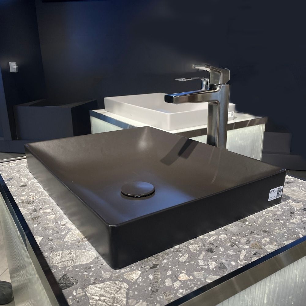 Chậu lavabo đặt bàn TOTO LT4715G17#MBL (LT4715G17MBL) đen mờ vành mỏng Linear Ceram