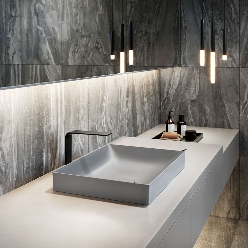 Chậu lavabo đặt bàn TOTO LT4715G17#MGR (LT4715G17MGR) xám mờ vành mỏng Linear Ceram