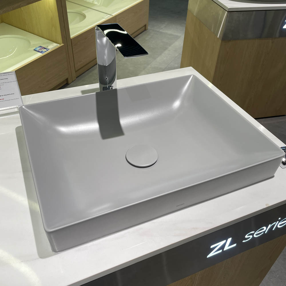 Chậu lavabo đặt bàn TOTO LT4715G17#MGR (LT4715G17MGR) xám mờ vành mỏng Linear Ceram