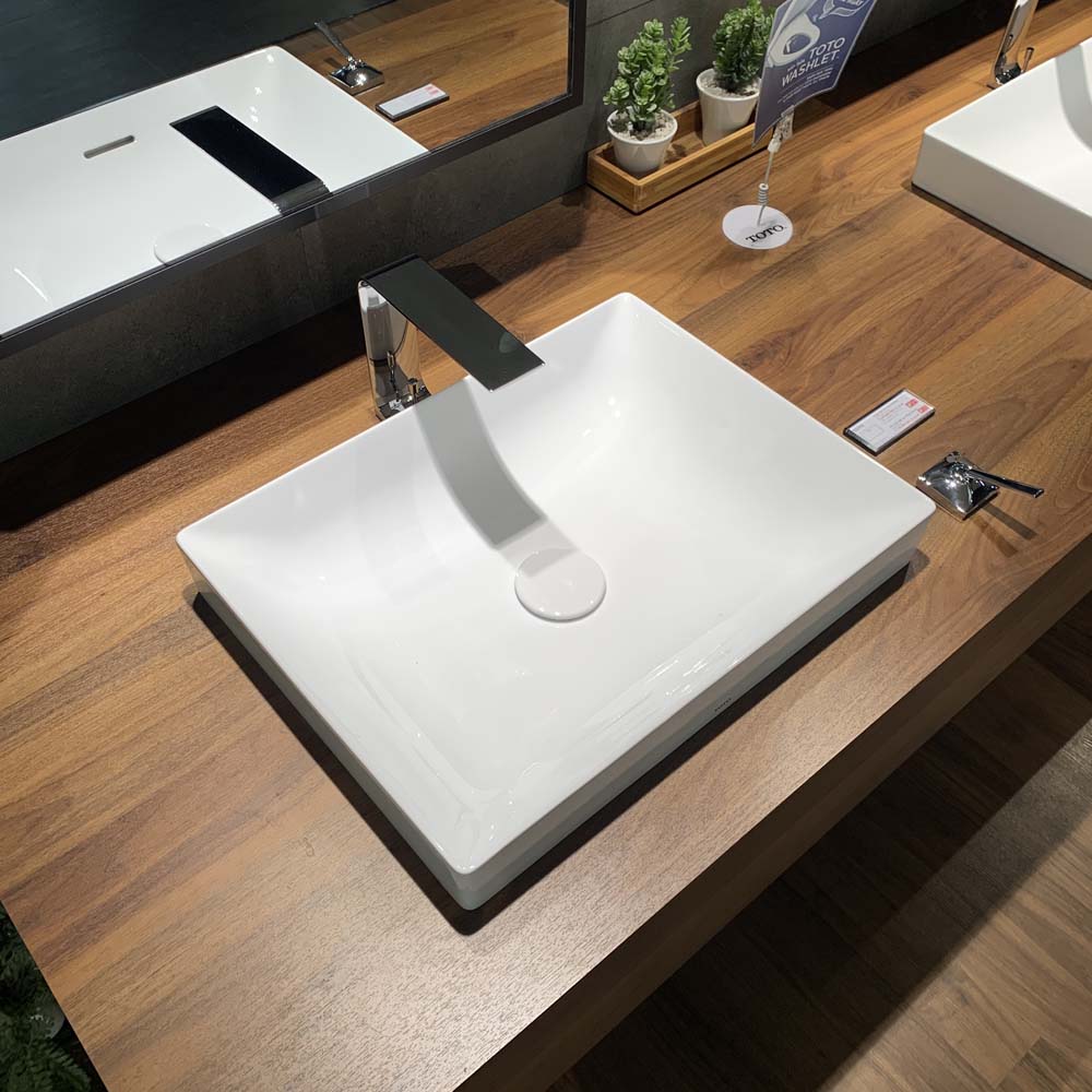 Chậu lavabo đặt bàn TOTO LT4715G17#XW (LT4715G17XW) trắng bóng vành mỏng Linear Ceram