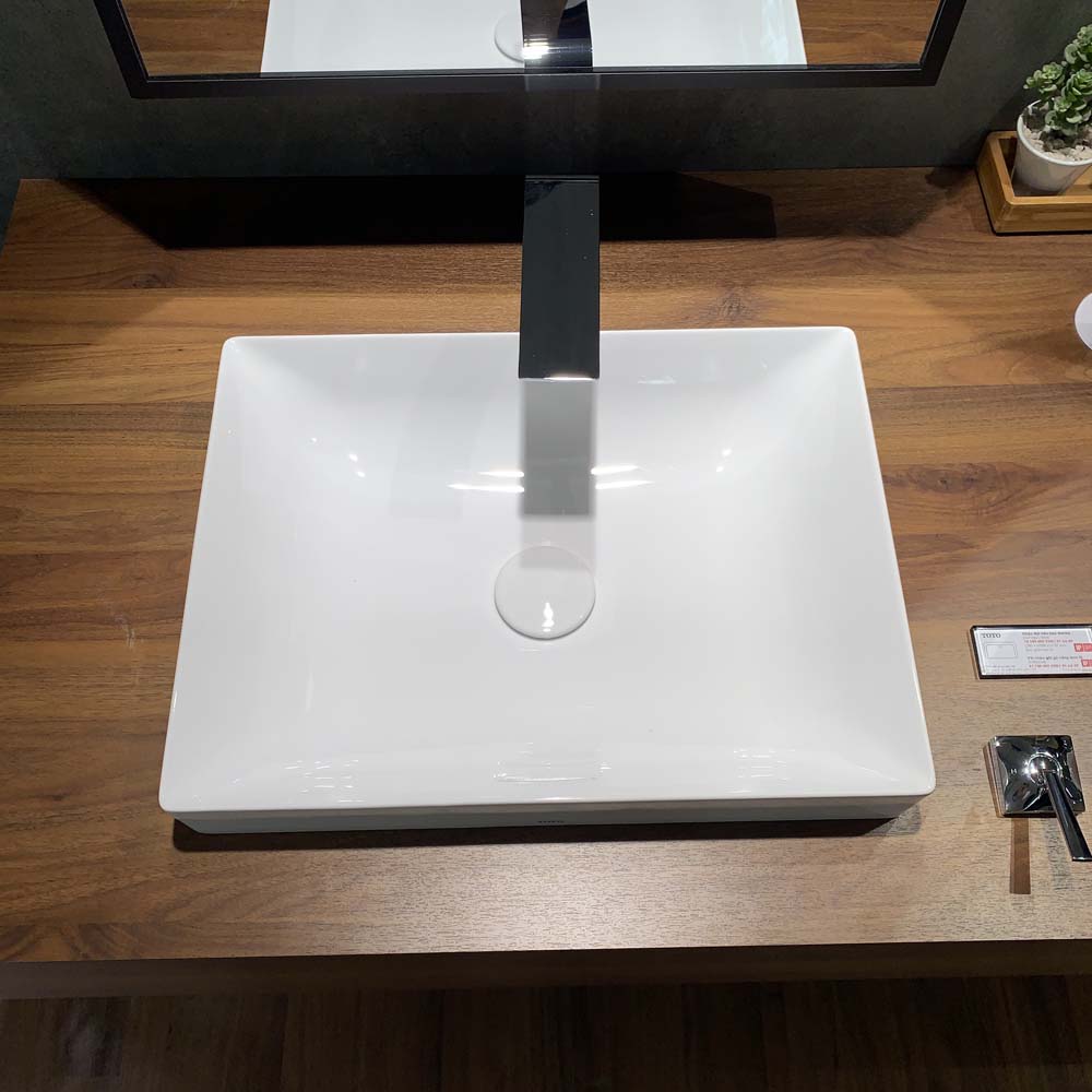 Chậu lavabo đặt bàn TOTO LT4715G17#XW (LT4715G17XW) trắng bóng vành mỏng Linear Ceram