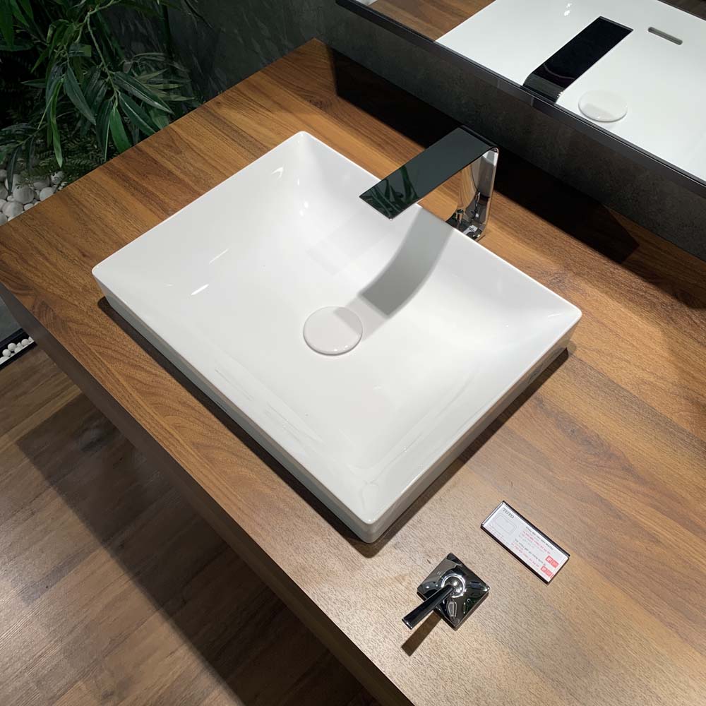 Chậu lavabo đặt bàn TOTO LT4715G17#XW (LT4715G17XW) trắng bóng vành mỏng Linear Ceram