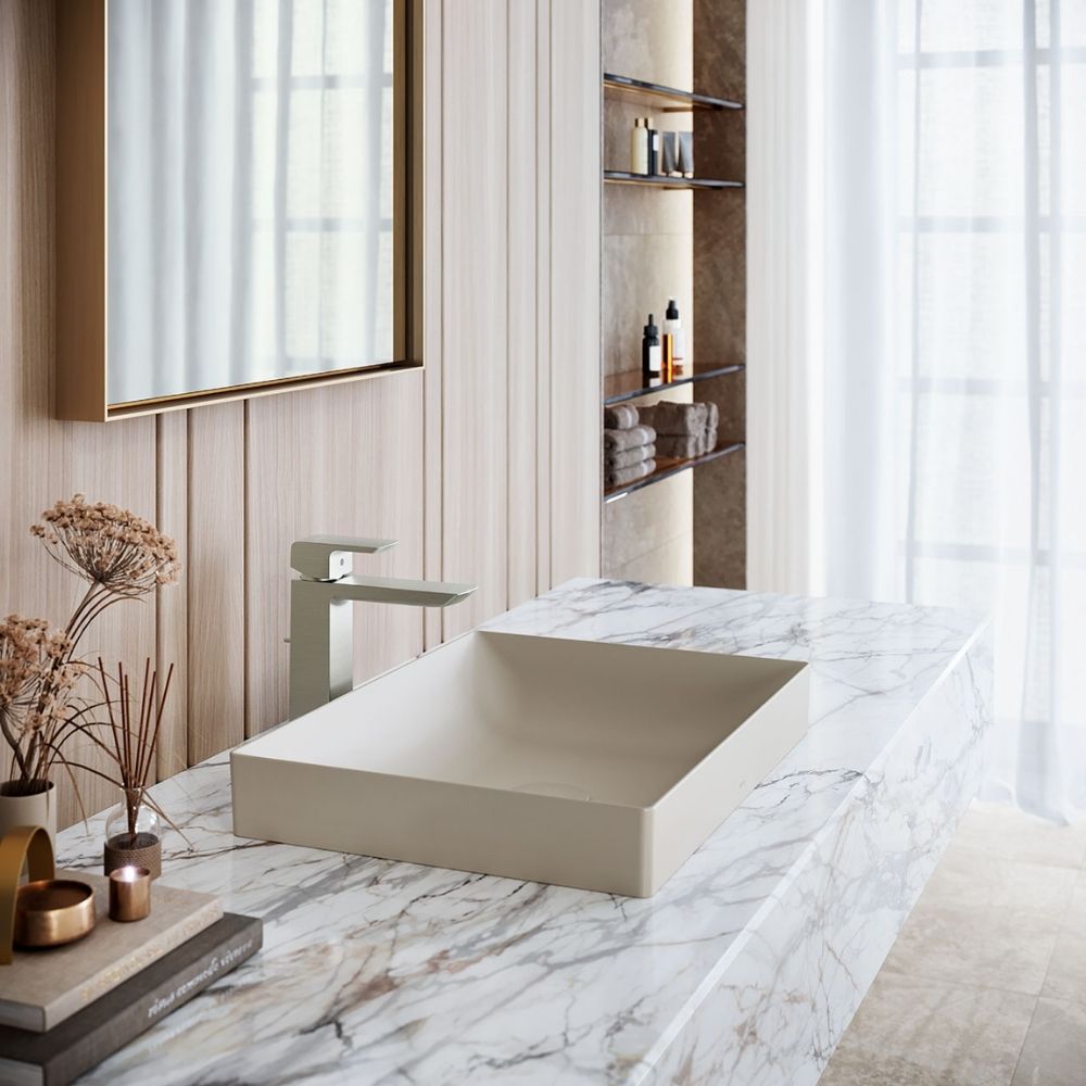 Chậu lavabo đặt bàn TOTO LT4715G19#MBE (LT4715G19MBE) be mờ vành mỏng Linear Ceram