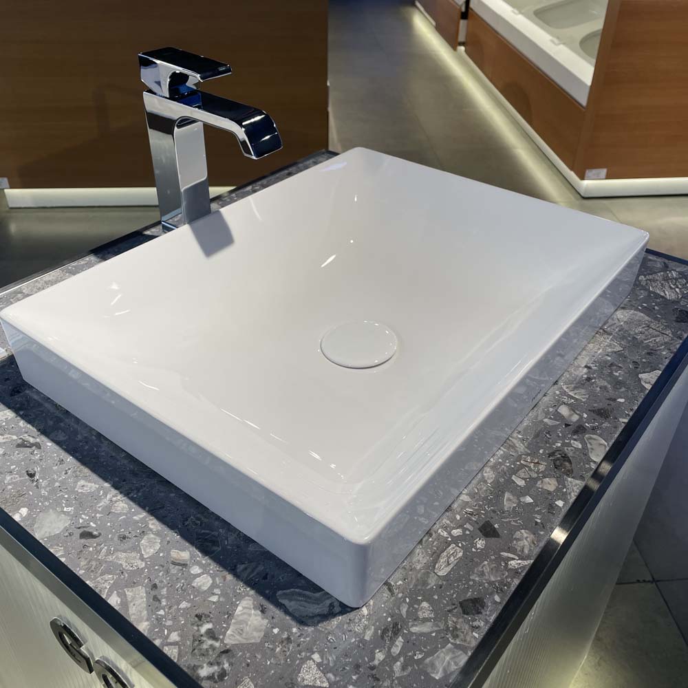 Chậu lavabo đặt bàn TOTO LT4715G19#XW (LT4715G19XW) trắng bóng vành mỏng Linear Ceram