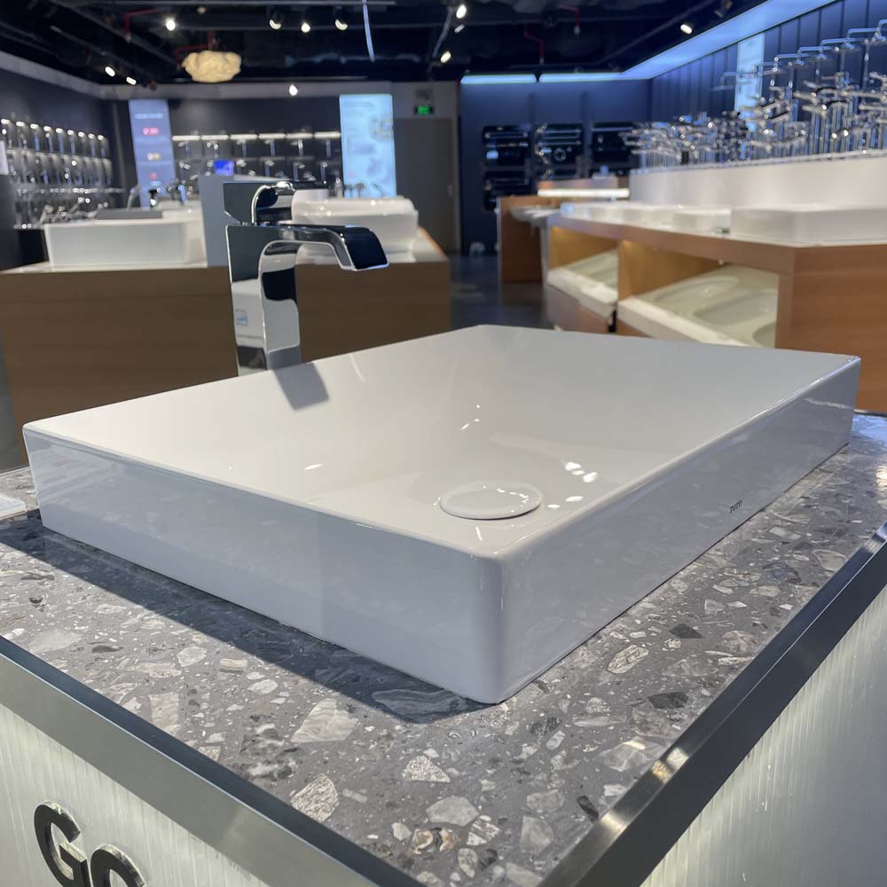 Chậu lavabo đặt bàn TOTO LT4715G19#XW (LT4715G19XW) trắng bóng vành mỏng Linear Ceram