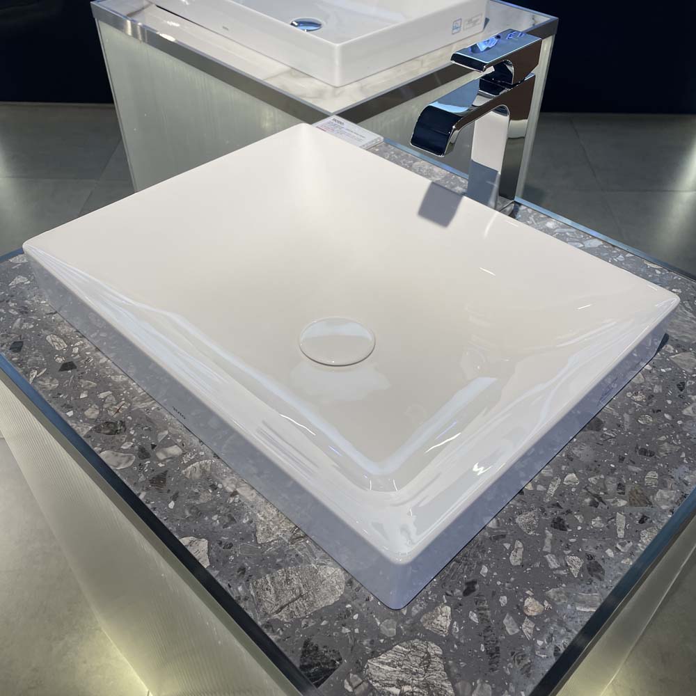 Chậu lavabo đặt bàn TOTO LT4715G19#XW (LT4715G19XW) trắng bóng vành mỏng Linear Ceram