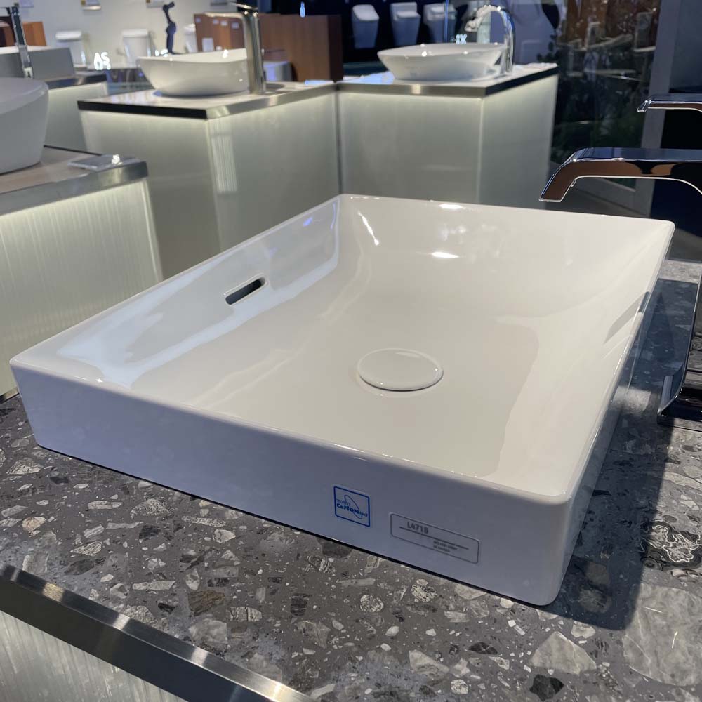 Chậu lavabo đặt bàn TOTO LT4715G19#XW (LT4715G19XW) trắng bóng vành mỏng Linear Ceram