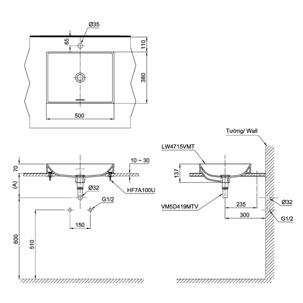 Chậu lavabo đặt bàn TOTO LT4715MTG19#CMW (LT4715MTG19CMW) trắng mờ men Cefiontect vành mỏng Linear Ceram