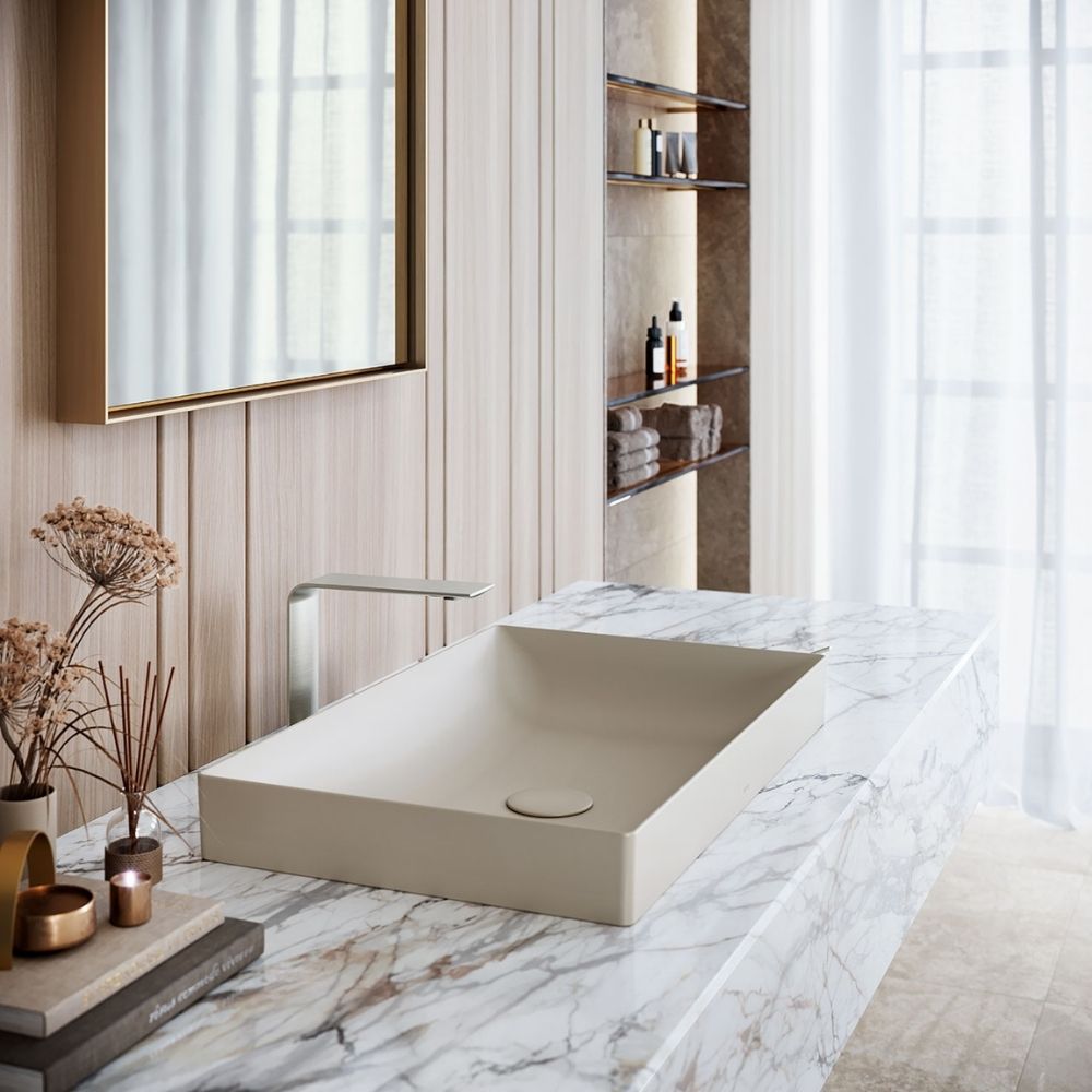 Chậu lavabo đặt bàn TOTO LT4716G17#MBE (LT4716G17MBE) be mờ vành mỏng Linear Ceram