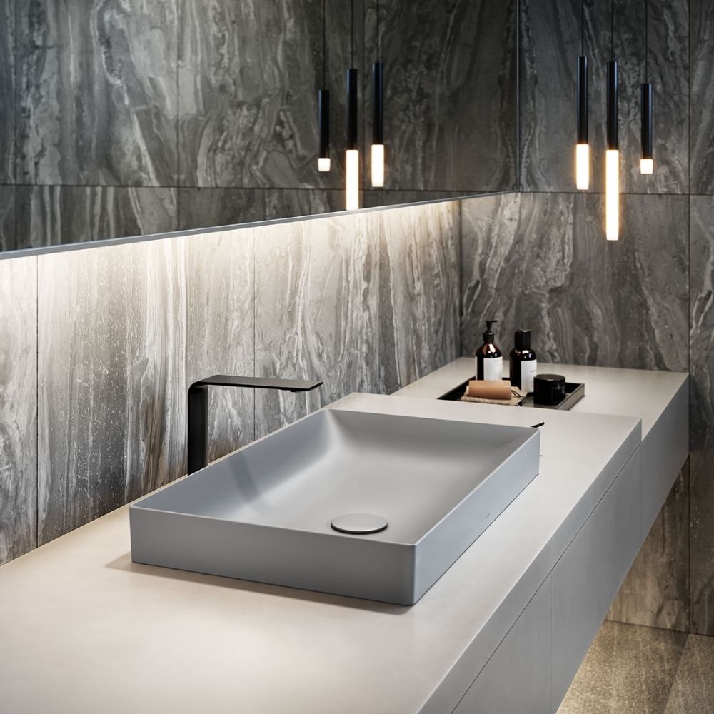 Chậu lavabo đặt bàn TOTO LT4716G17#MGR (LT4716G17MGR) xám mờ vành mỏng Linear Ceram