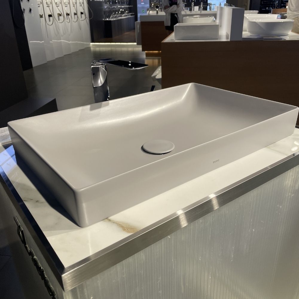 Chậu lavabo đặt bàn TOTO LT4716G17#MGR (LT4716G17MGR) xám mờ vành mỏng Linear Ceram