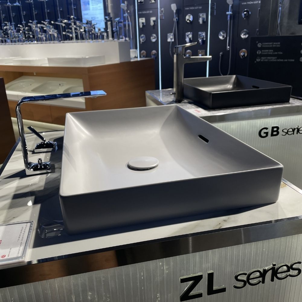 Chậu lavabo đặt bàn TOTO LT4716G17#MGR (LT4716G17MGR) xám mờ vành mỏng Linear Ceram