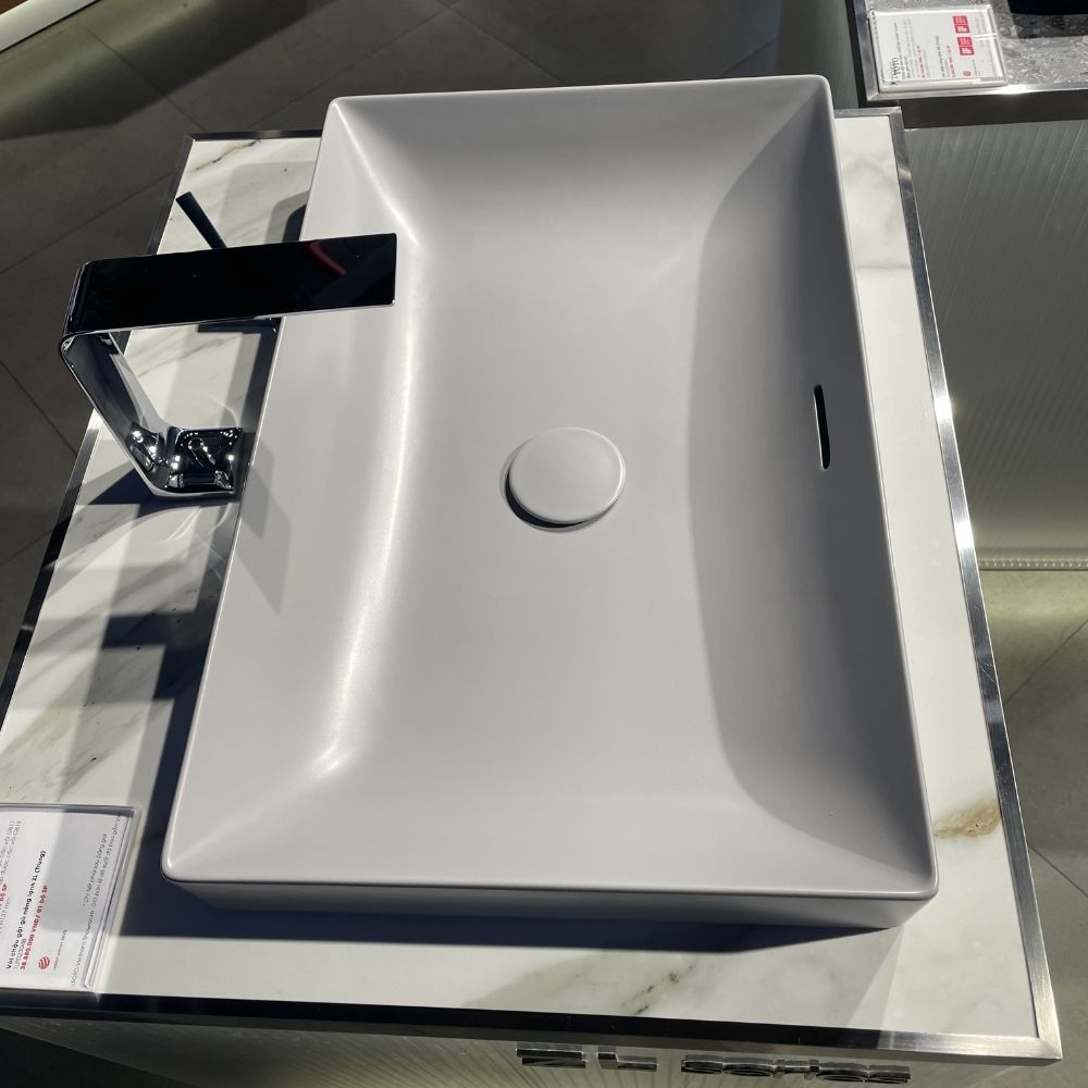 Chậu lavabo đặt bàn TOTO LT4716G17#MGR (LT4716G17MGR) xám mờ vành mỏng Linear Ceram