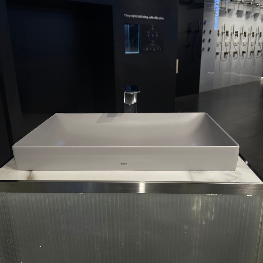 Chậu lavabo đặt bàn TOTO LT4716G17#MGR (LT4716G17MGR) xám mờ vành mỏng Linear Ceram