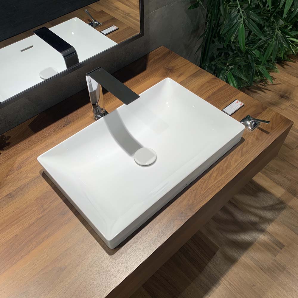 Chậu lavabo đặt bàn TOTO LT4716G17#XW (LT4716G17XW) trắng bóng vành mỏng Linear Ceram