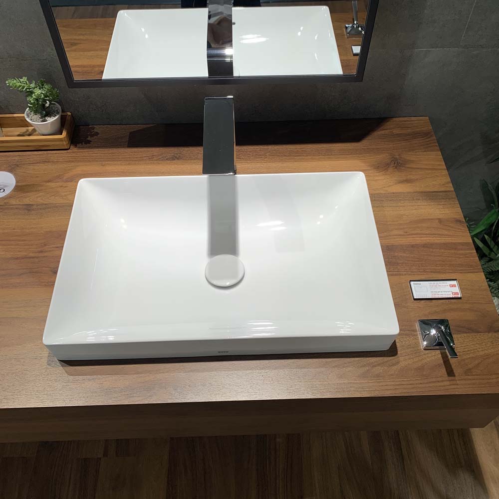 Chậu lavabo đặt bàn TOTO LT4716G17#XW (LT4716G17XW) trắng bóng vành mỏng Linear Ceram