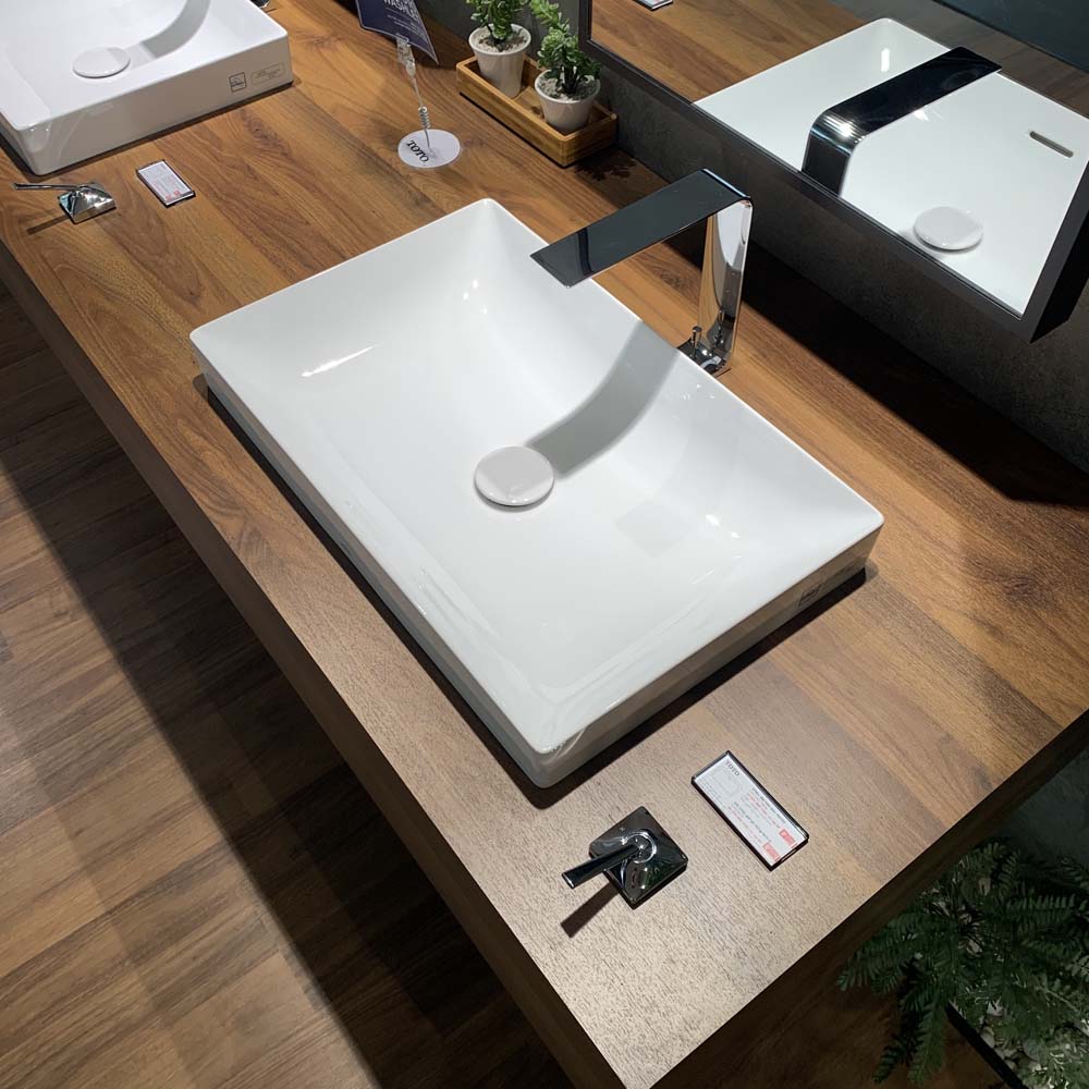 Chậu lavabo đặt bàn TOTO LT4716G17#XW (LT4716G17XW) trắng bóng vành mỏng Linear Ceram