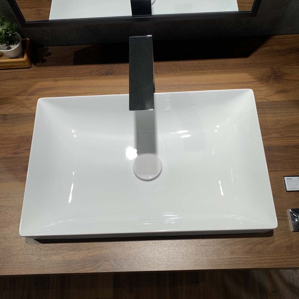 Chậu lavabo đặt bàn TOTO LT4716G17#XW (LT4716G17XW) trắng bóng vành mỏng Linear Ceram