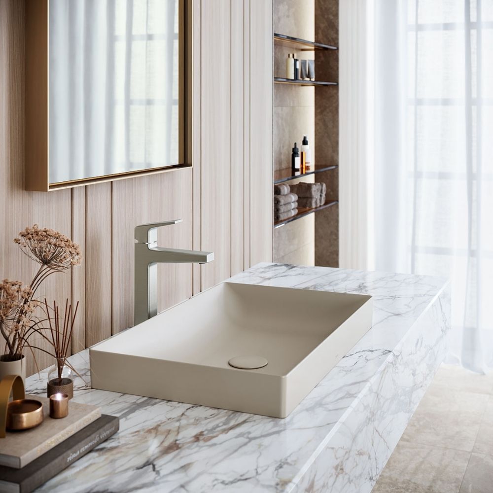 Chậu lavabo đặt bàn TOTO LT4716G19#MBE (LT4716G19MBE) be mờ vành mỏng Linear Ceram