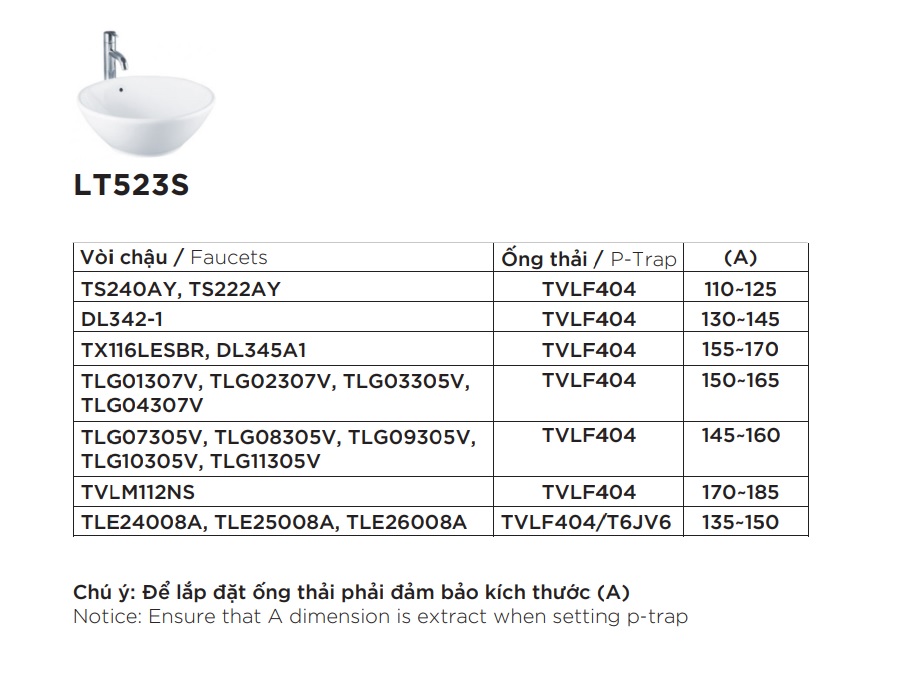 Chậu rửa lavabo đặt bàn TOTO LT523S