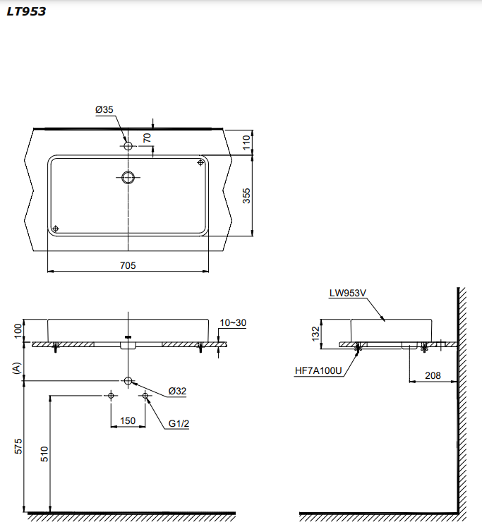 Chậu rửa lavabo đặt bàn TOTO LT953
