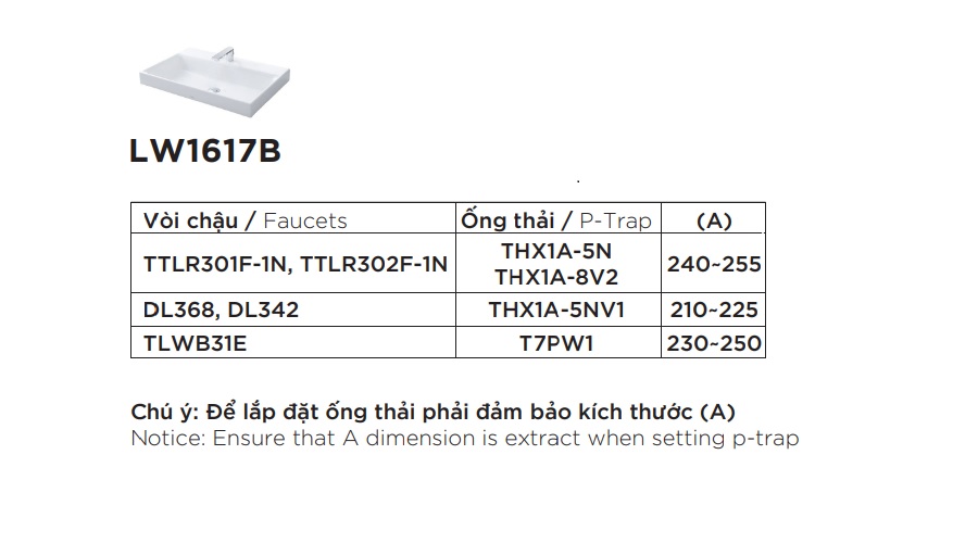 Chậu rửa lavabo đặt bàn TOTO LW1617C
