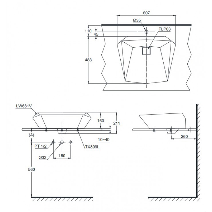 Chậu rửa lavabo đặt bàn TOTO LT681