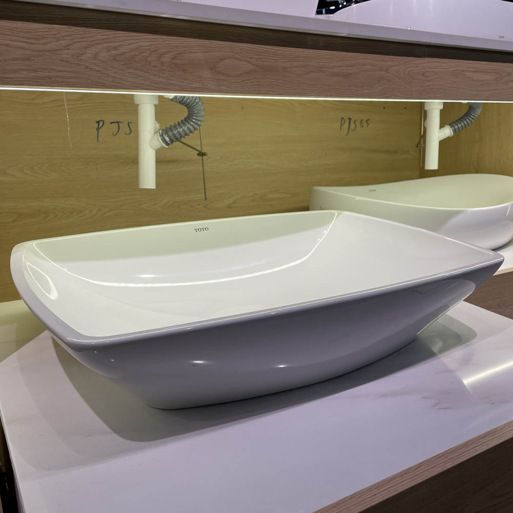 Chậu lavabo đặt bàn Galalato TOTO PJS02WE#GW (PJS02WEGW) trắng bóng