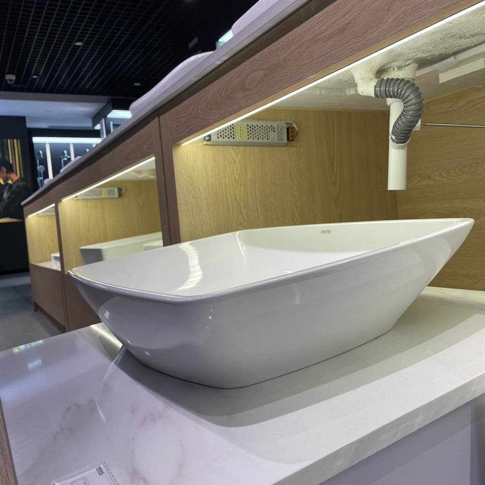 Chậu lavabo đặt bàn Galalato TOTO PJS02WE#GW (PJS02WEGW) trắng bóng