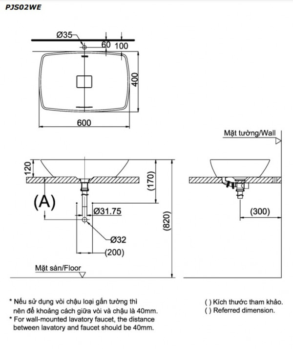 Chậu lavabo đặt bàn Galalato TOTO PJS02WE#MW (PJS02WEMW) trắng mờ