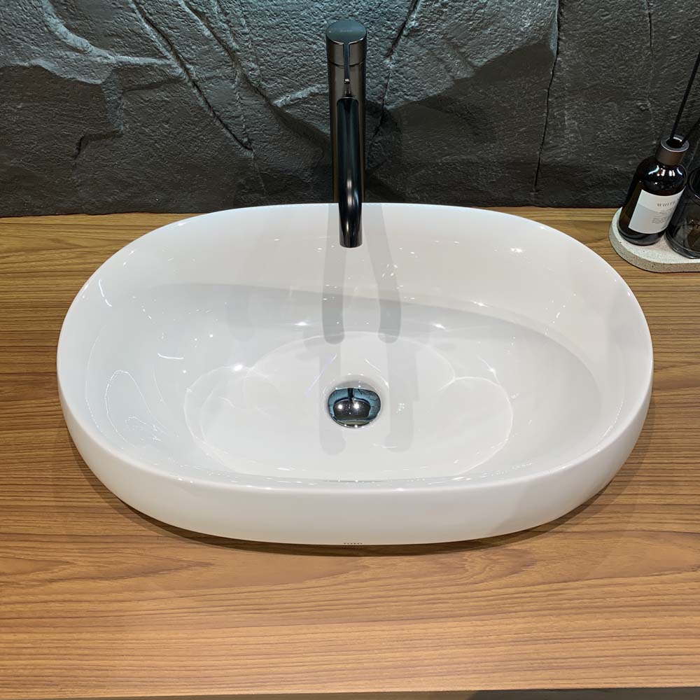 Chậu lavabo đặt bàn Galalato TOTO PJS05WE#GW (PJS05WEGW) trắng bóng